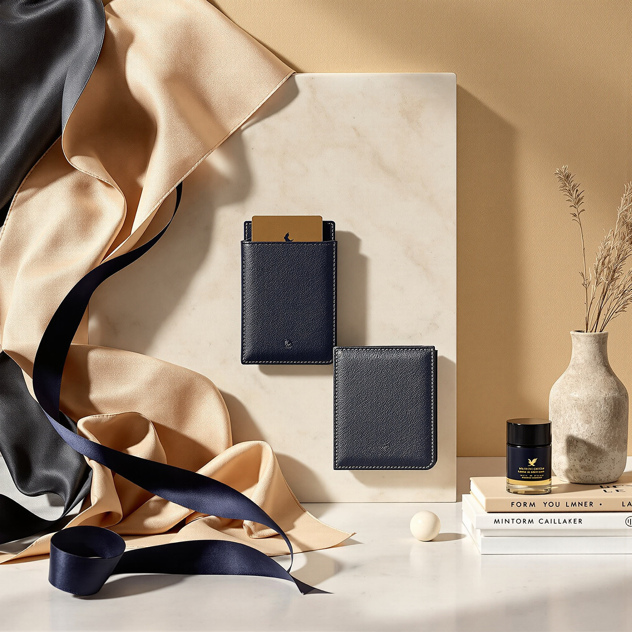 Slim Navy Card Wallet