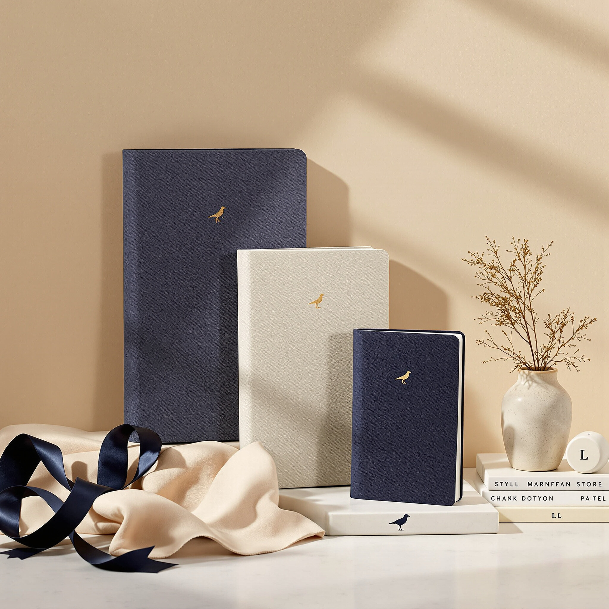 Linen Notebook Trio